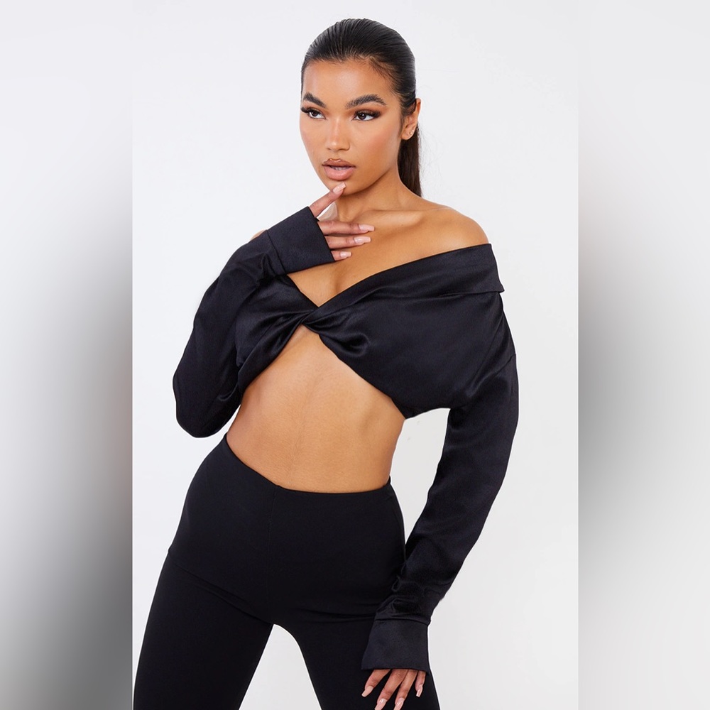 NWT Pretty Little Thing Satin Crop top